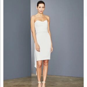 Amsale LW150 Strapless Faille Bow Back Dress